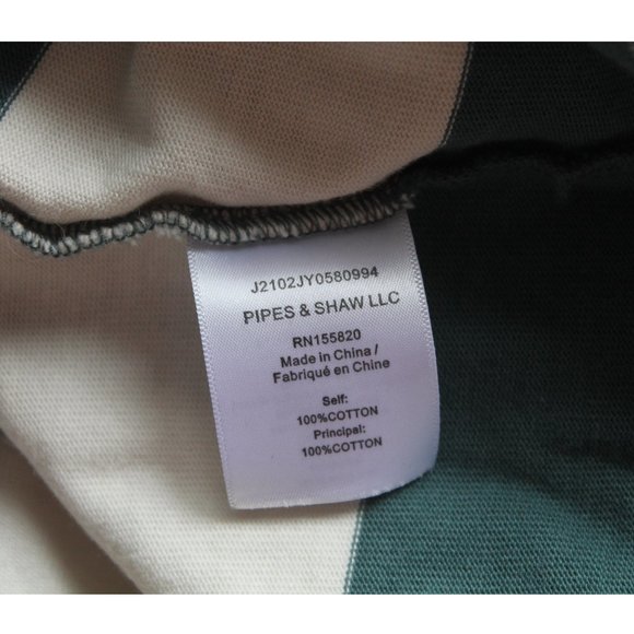 Veronica Beard Tyla Knotted Stripe T-Shirt Dress / Large / Teal Ecru - Picture 12 of 12